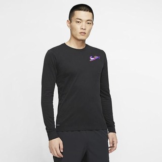 Tricouri Nike Dri-FIT Maneca Lunga Training Barbati Negrii | SAUX-79561